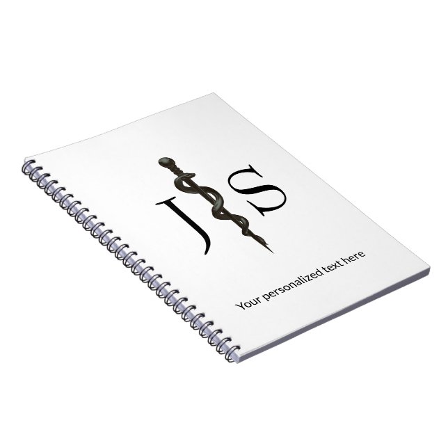 Carnet Professionnel de la santé Simple Asclepius Noir Bl (Côté Droit)