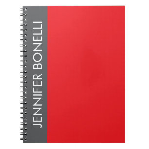 Carnet Professionnel minimaliste moderne nom gras gris ro