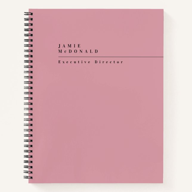 Carnet Professionnel Moderne Blush Rose (Devant)