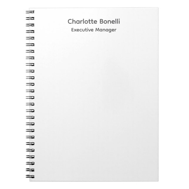 Carnet Professionnel moderne minimaliste Plain (Devant)