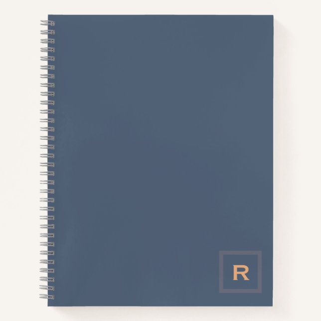 Carnet Professionnel Retro bleu uni couleur plaine initia (Devant)