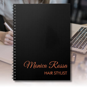 Carnet Professionnel Simple Moderne Neon Corail Noir