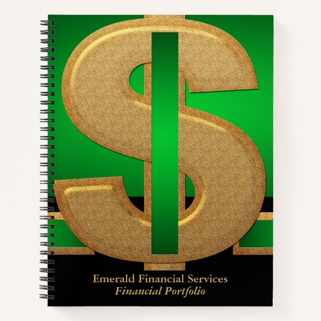 Carnet Professionnel Vert| Services financiers Gold Dolla (Devant)