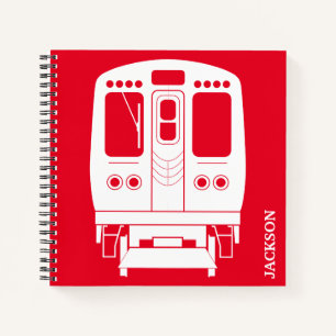 Carnet Profil de White Chicago "L" sur Red Arrière - plan