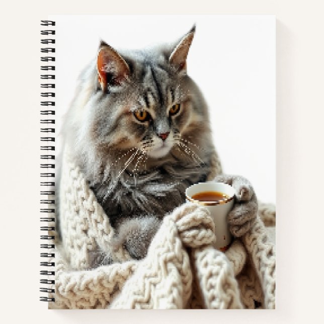 Carnet Profitez du thé d'hiver de chat (Devant)