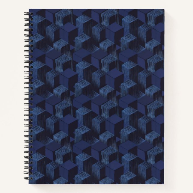 Carnet "Profondeur en bleu : cap cubesique" (Devant)
