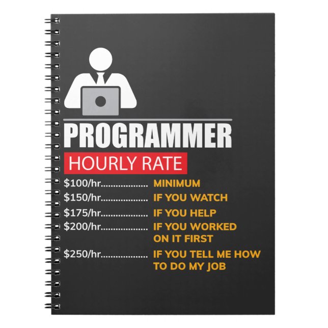 Carnet Programmeur de taux horaire - salaires drôles (Devant)