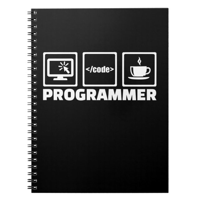 Carnet Programmeur Écrire Code Et Boire Café (Devant)