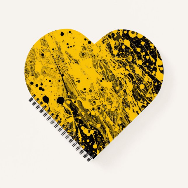 Carnet Projections de peinture noire et jaune (Devant)