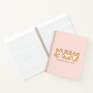 Carnet 'Projets de week-end : Corgi' Cadeau Rose Mignon C