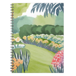 Carnet Promenade dans un jardin de fleurs Aquarelle de
