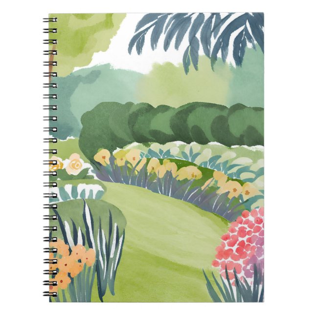 Carnet Promenade dans un jardin de fleurs | Aquarelle de  (Devant)