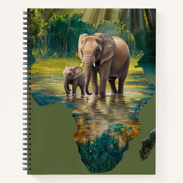 Carnet Promenade des éléphants dans les eaux africaines (Devant)