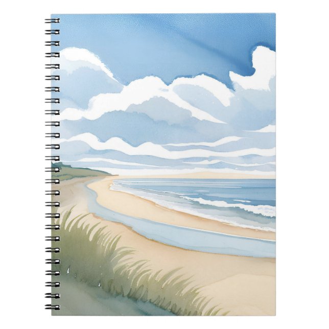 Carnet Promenade du rivage | Aquarelle de l'océan côtier (Devant)