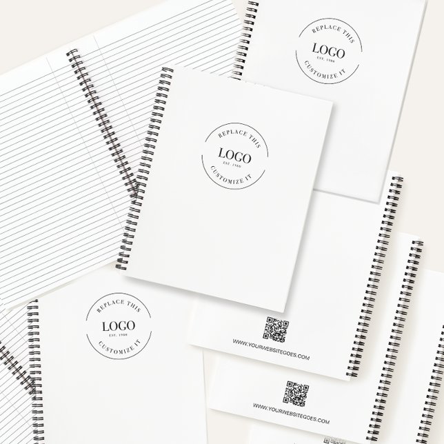 Carnet Promotion du site Web du logo QR CODE personnalisa (Professional Customizable, logo, website, QR code promotional business notebooks.)