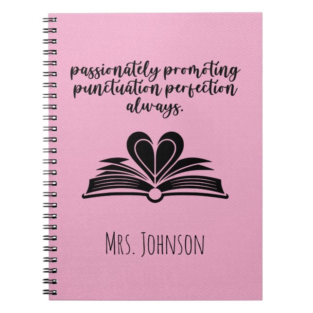 Carnet Promouvoir avec passion la perfection de la ponctu (Devant)