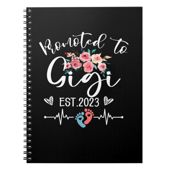 Carnet Promu À Gigi Est. 2023 Grossesse florale Announ (Devant)