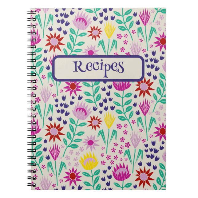 Carnet Protea Floral Block Imprimer Lampes Millefleur (Devant)