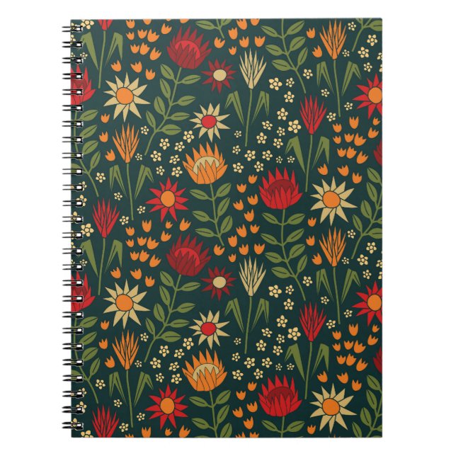 Carnet Protea Floral Block Imprimer Millefleur darnes (Devant)