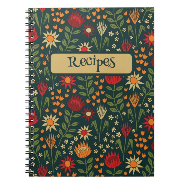 Carnet Protea Floral Block Imprimer Millefleur darnes (Devant)
