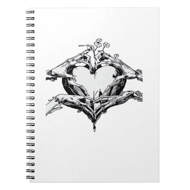 Carnet Protéger Un Coeur - Skeleton Coeur Main (Devant)