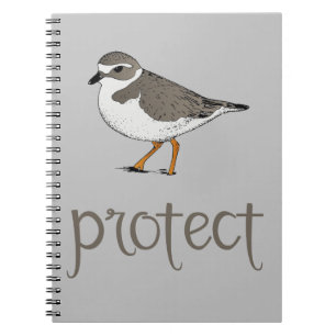 Carnet Protégez l'oiseau de pluvier sifflant