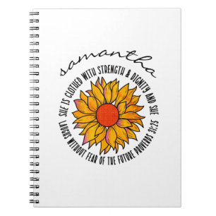 Carnet Proverbes 31 joli verset biblique de tournesol des