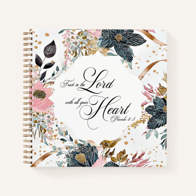 Carnet Proverbes 3:5-6 Confiance dans le Seigneur Bible V (Devant)