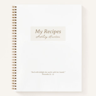 Carnet Proverbes chrétiens blancs 31:3 Verse Recette Livr