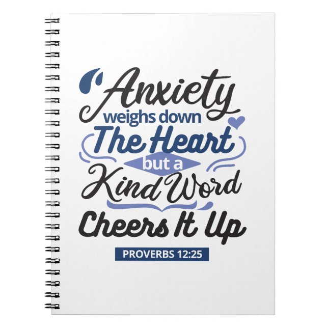 Carnet Proverbs 12:25 Bible Verse – Kind Word Art (Devant)
