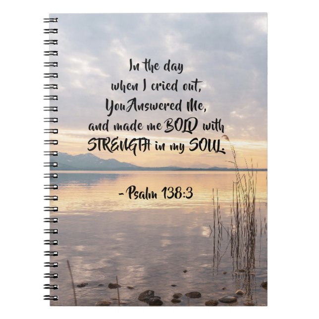 Carnet Psaume 138:3 Tu m'as fait coucher de soleil sur le (Devant)