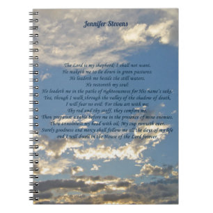 Carnet Psaume 23 Belle Bible Verse Chrétien Monogramme