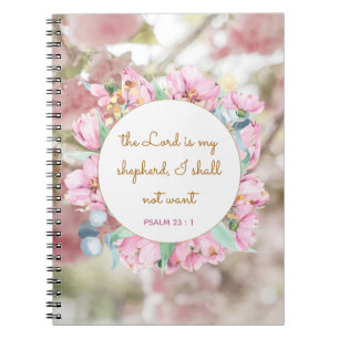 Carnet Psaume 23 Bible Verse Rose Floral Religieux Fille