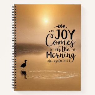 Carnet Psaume 30:5 Joie arrive le matin Bible Verse