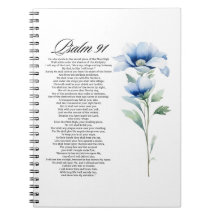 Psaume 91 Aquarelle Fleur Bleue Écritures Biblique