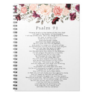 Carnet Psaume 91 Écriture Burgundy Blush Floral