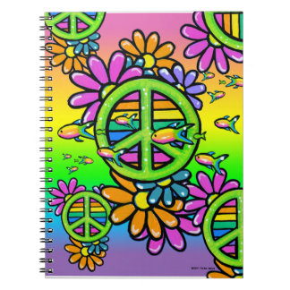 Carnet psychédélique de hippie de fleur de paix