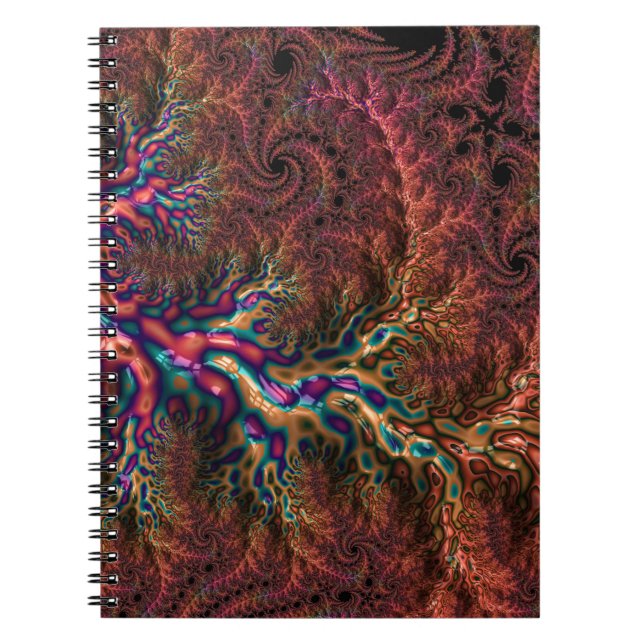 Carnet Psychedélique Groovy Tripant Funky Coloré Fractale (Devant)