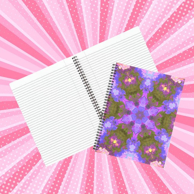 Carnet Psychédélique Mandala Fleur violet et bleu (Créateur téléchargé)