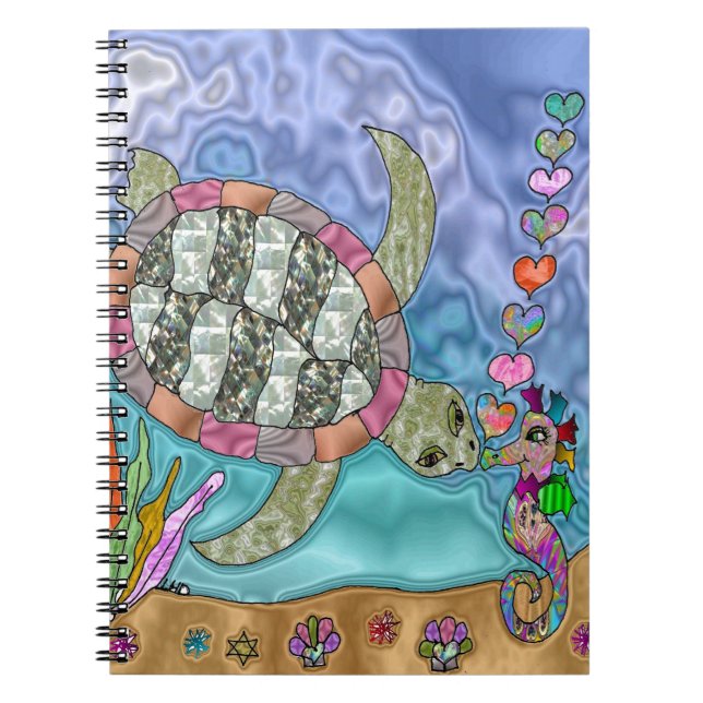 Carnet Psychédélique Tortue de mer Art (Devant)