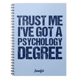 Carnet Psychologie amusante Diplôme Psychologue sur mesur