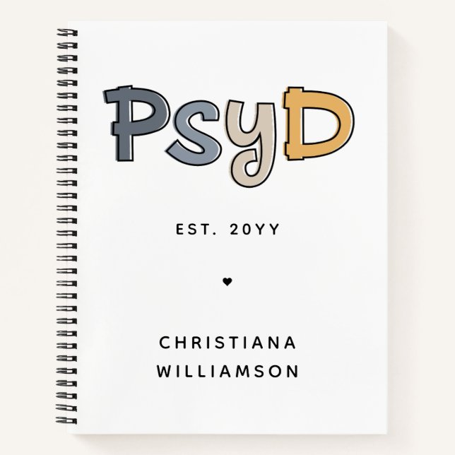 Carnet Psychologue PsyD sur mesure (Devant)