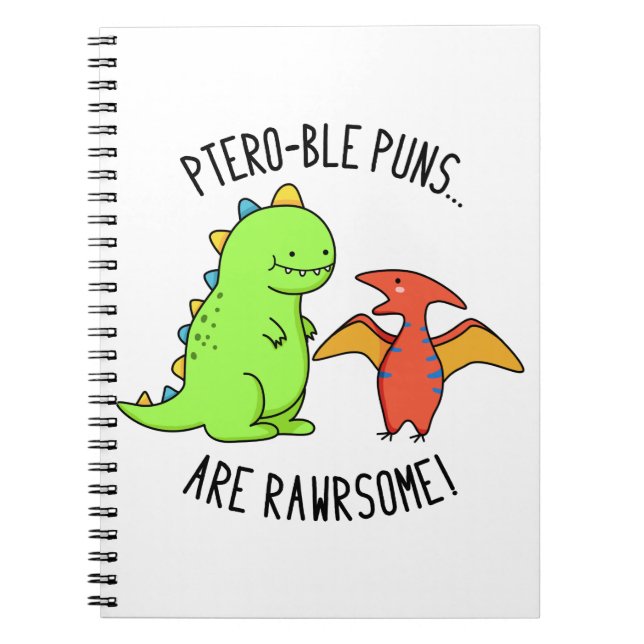 Carnet Ptero-ble Puns sont des jeux de mots drôles de din (Devant)