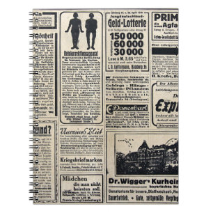 Carnet Publicités de journaux allemands antiques 1917