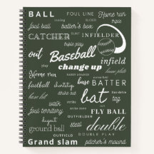 Puce de baseball Spiral Notebook