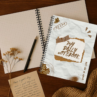Carnet Puce vintage blanche et Brown