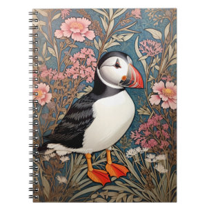 Carnet Puffin Et Fleurs Éthridées De Mer William Morris