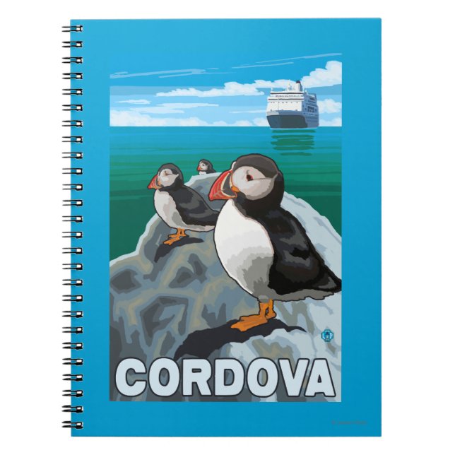 Carnet Puffins & Cruise Ship - Cordova, Alaska (Devant)