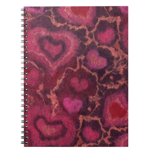 Carnet Puffy coeur romantique amour rose rouge valentines (Devant)