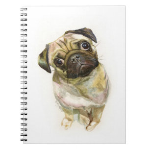 Carnet Pug Face Art Print Cute Pug Dog